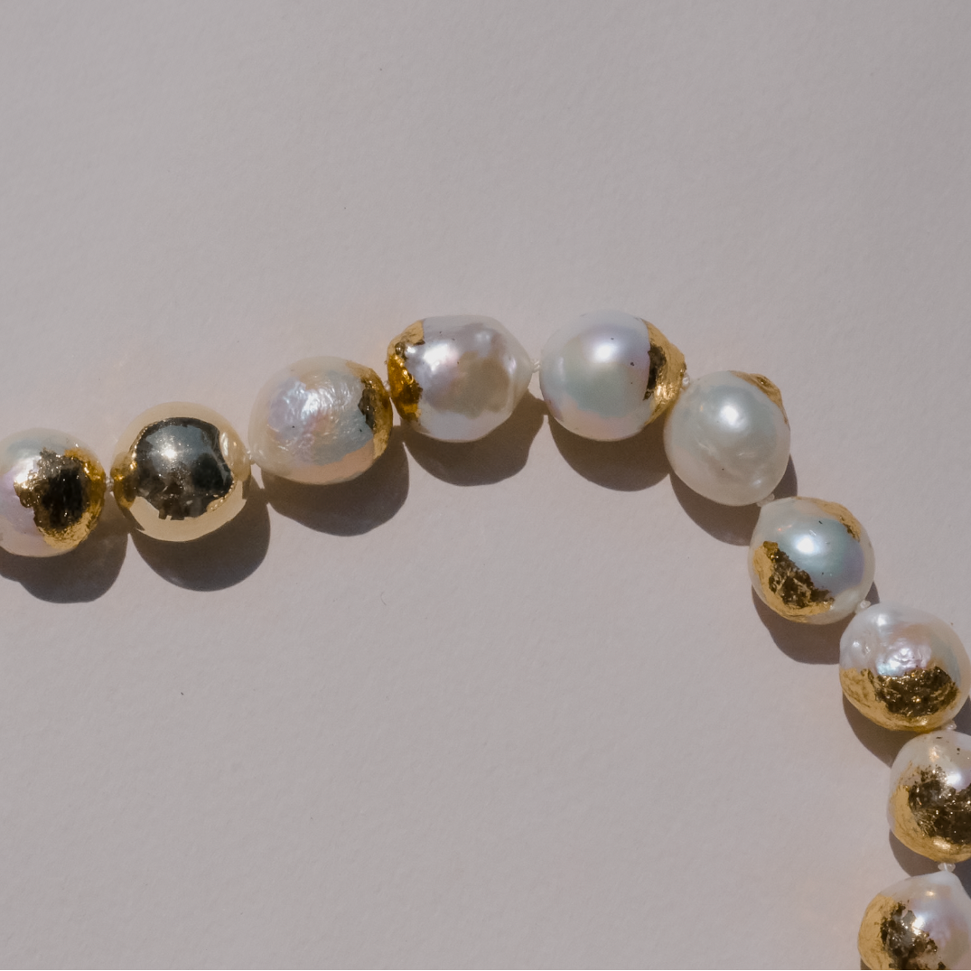 Large Gilded Pearl Necklace