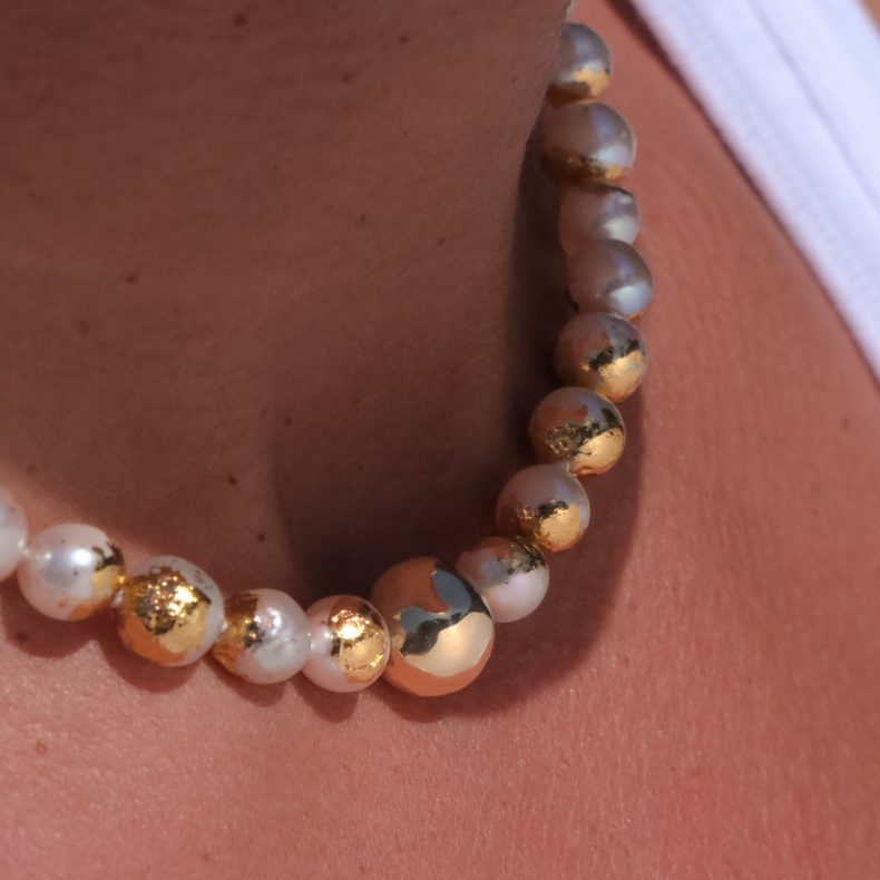 Small Gilded Pearl Necklace