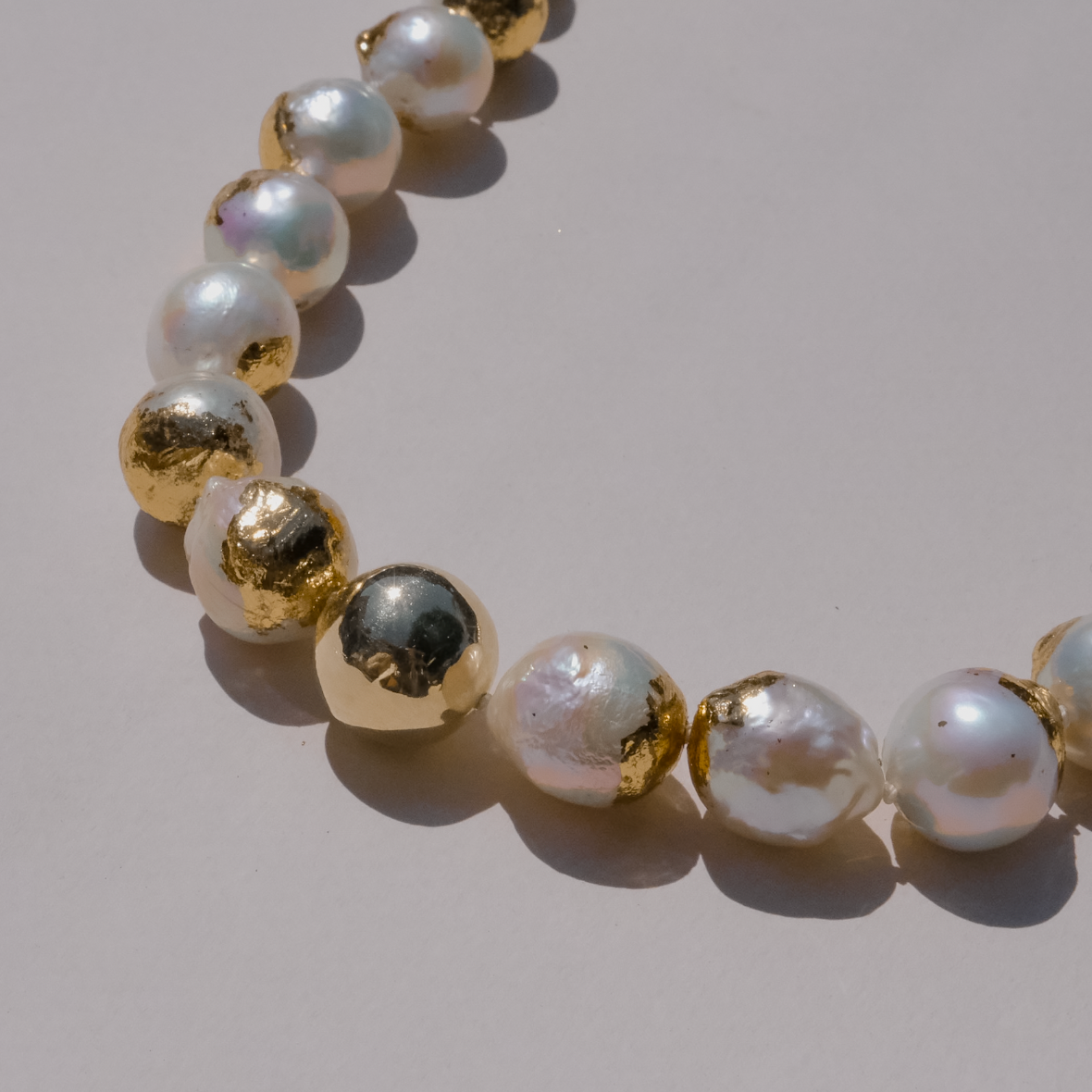 Large Gilded Pearl Necklace