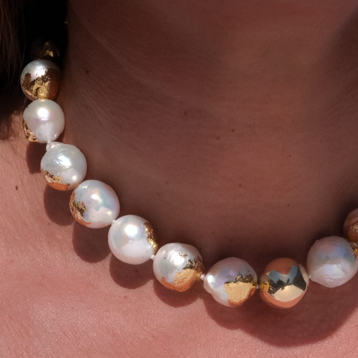 Large Gilded Pearl Necklace