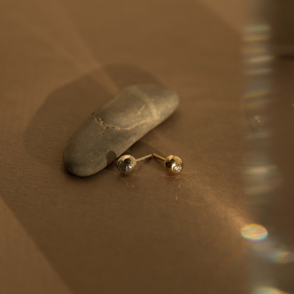 Diamond Pebble Earrings