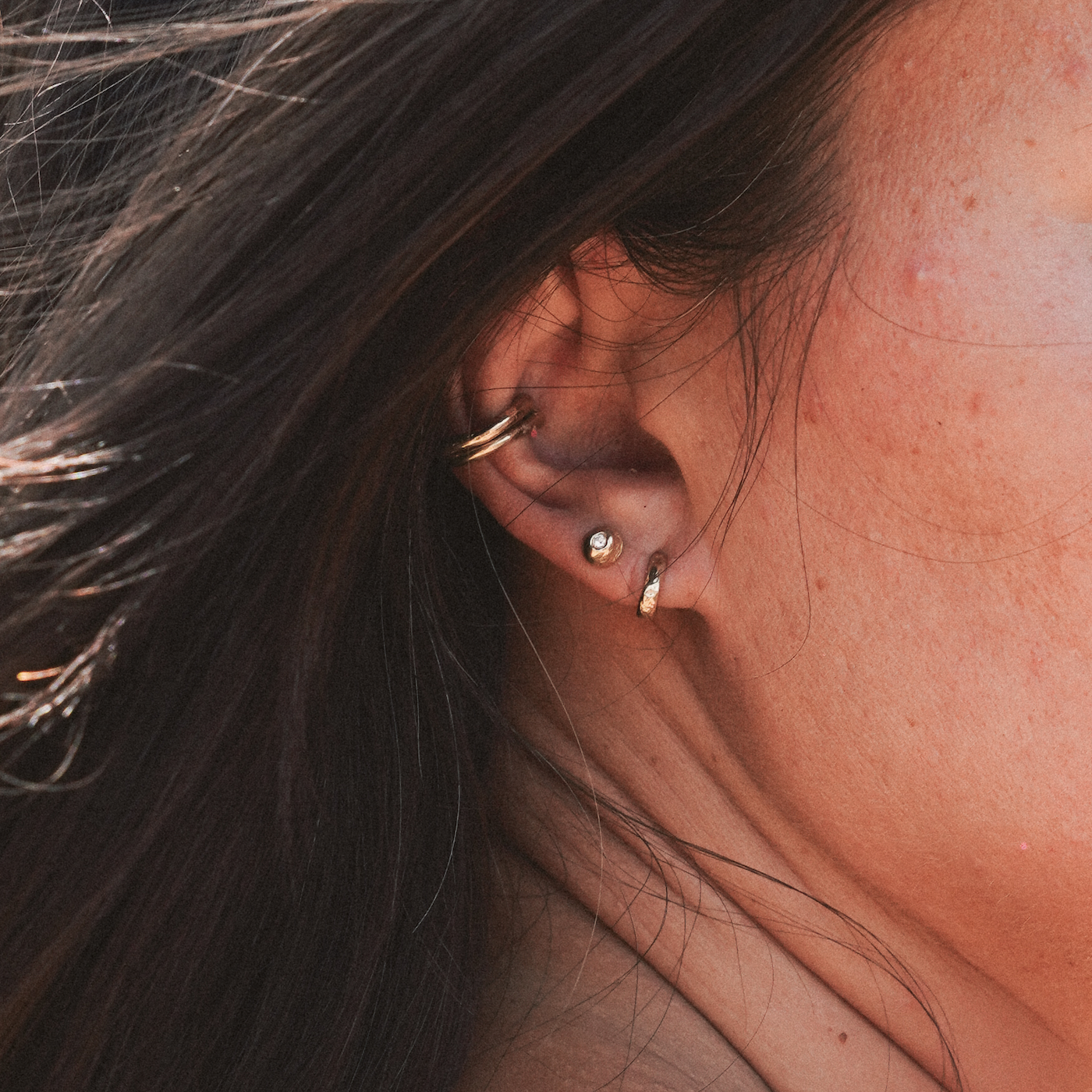 Diamond Pebble Earrings
